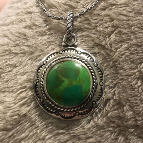 BARSE Green Turquoise Sterling Silver Necklace - Picture 5 of 14